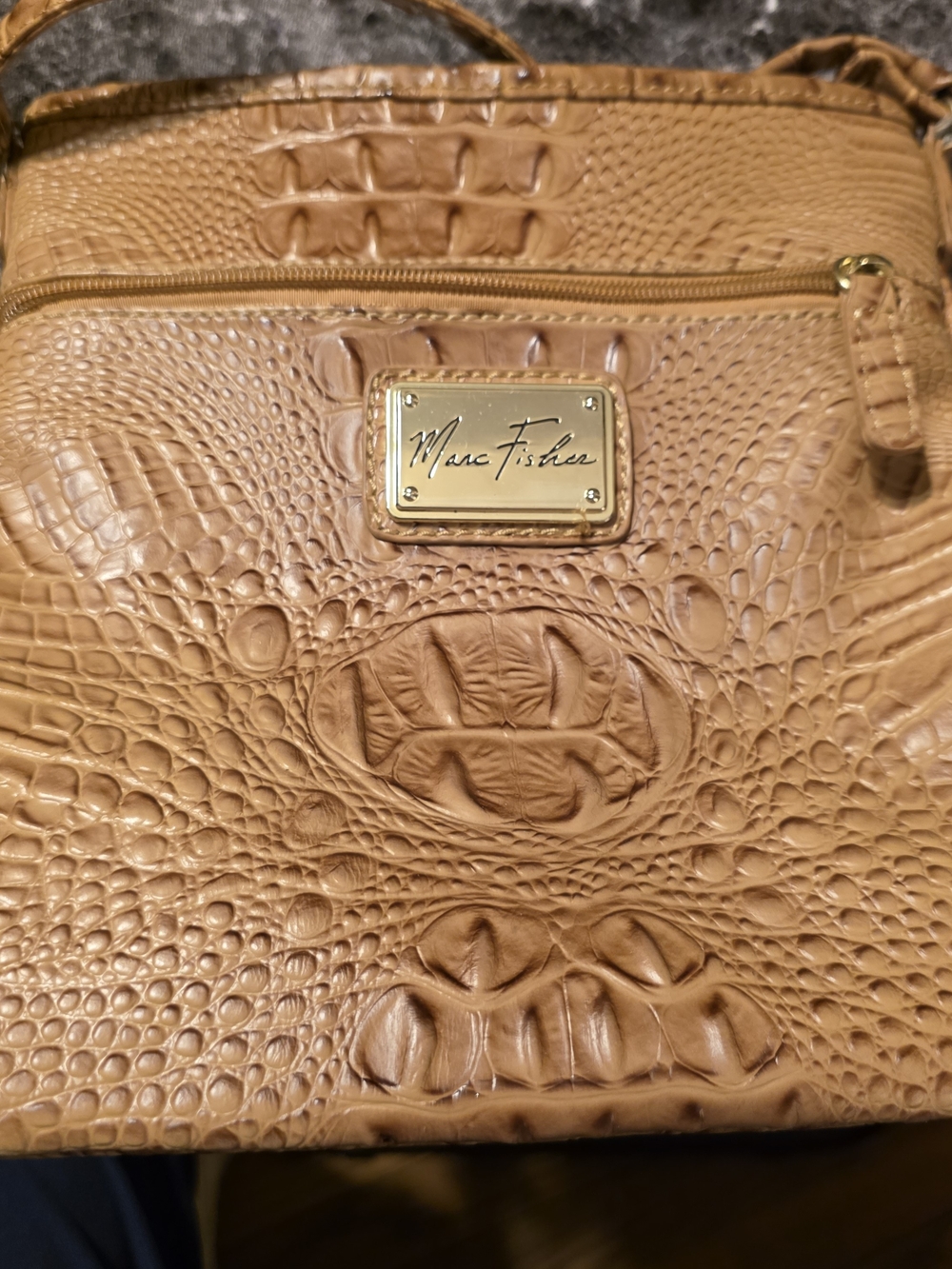Marc Fisher Tan Croc-Embossed Women’s Crossbody Bag